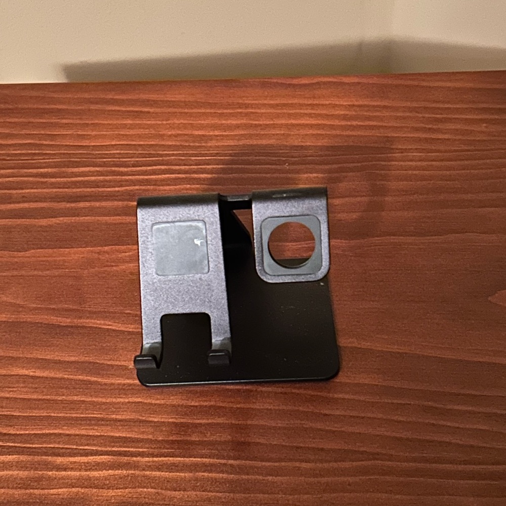 Black Phone Stand with Apple Watch charger